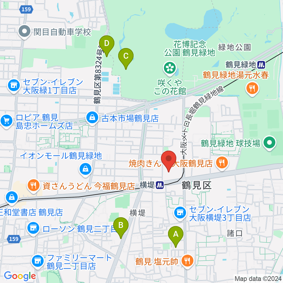 鶴見区民センター周辺のホテル一覧地図