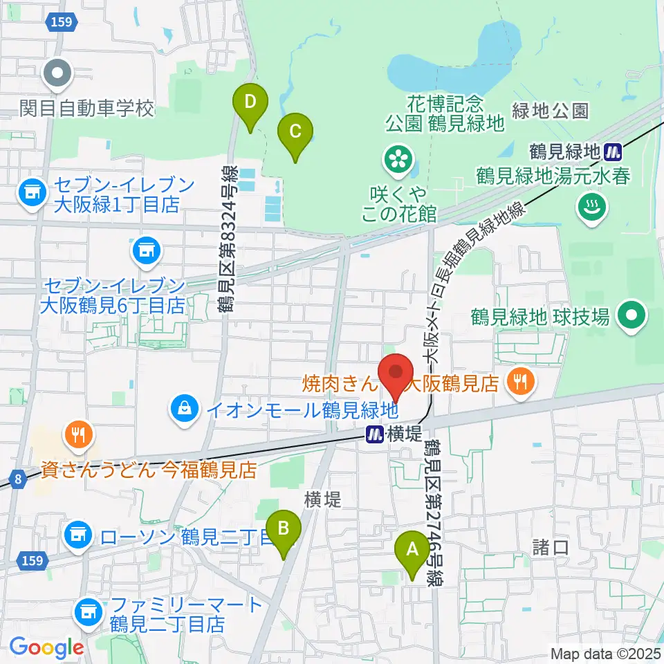 鶴見区民センター周辺のホテル一覧地図