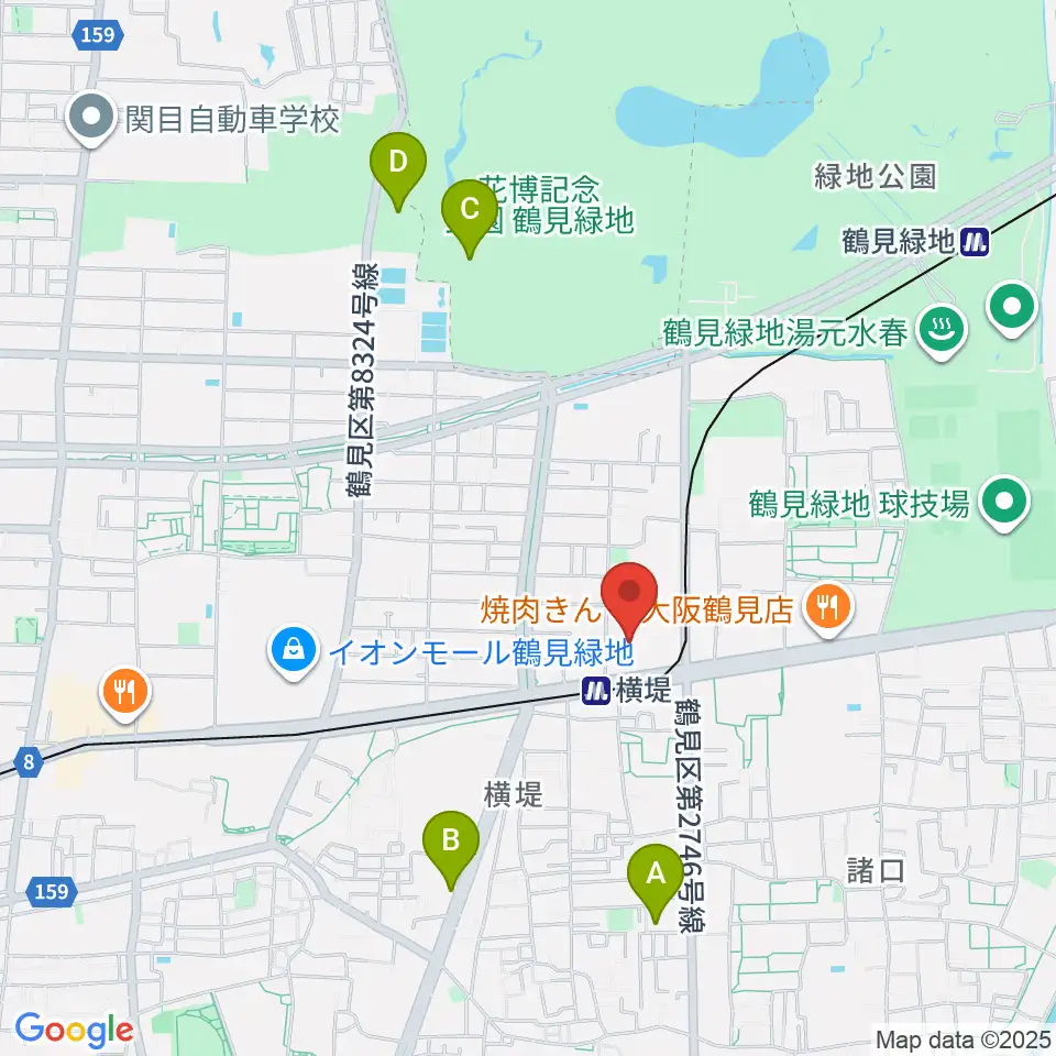 鶴見区民センター周辺のホテル一覧地図