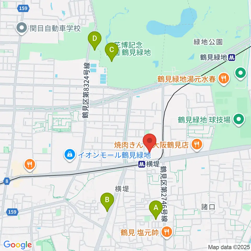 鶴見区民センター周辺のホテル一覧地図