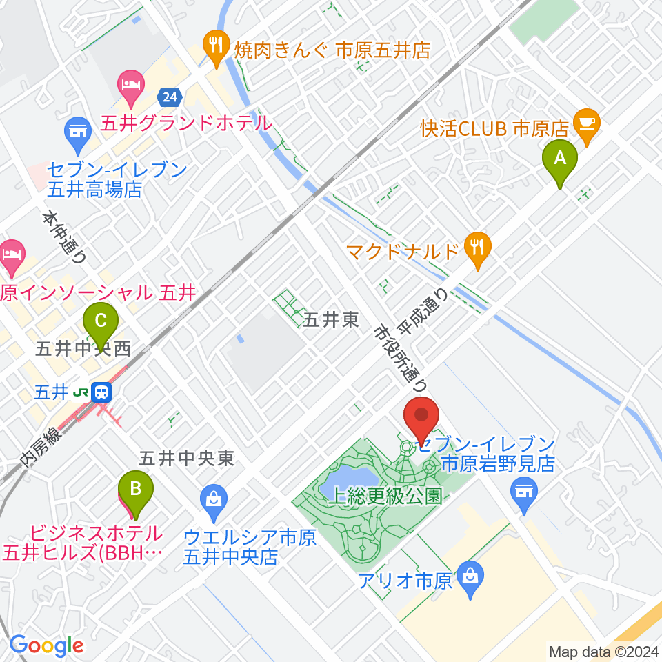 いちはら子ども未来館 weほーる周辺のホテル一覧地図