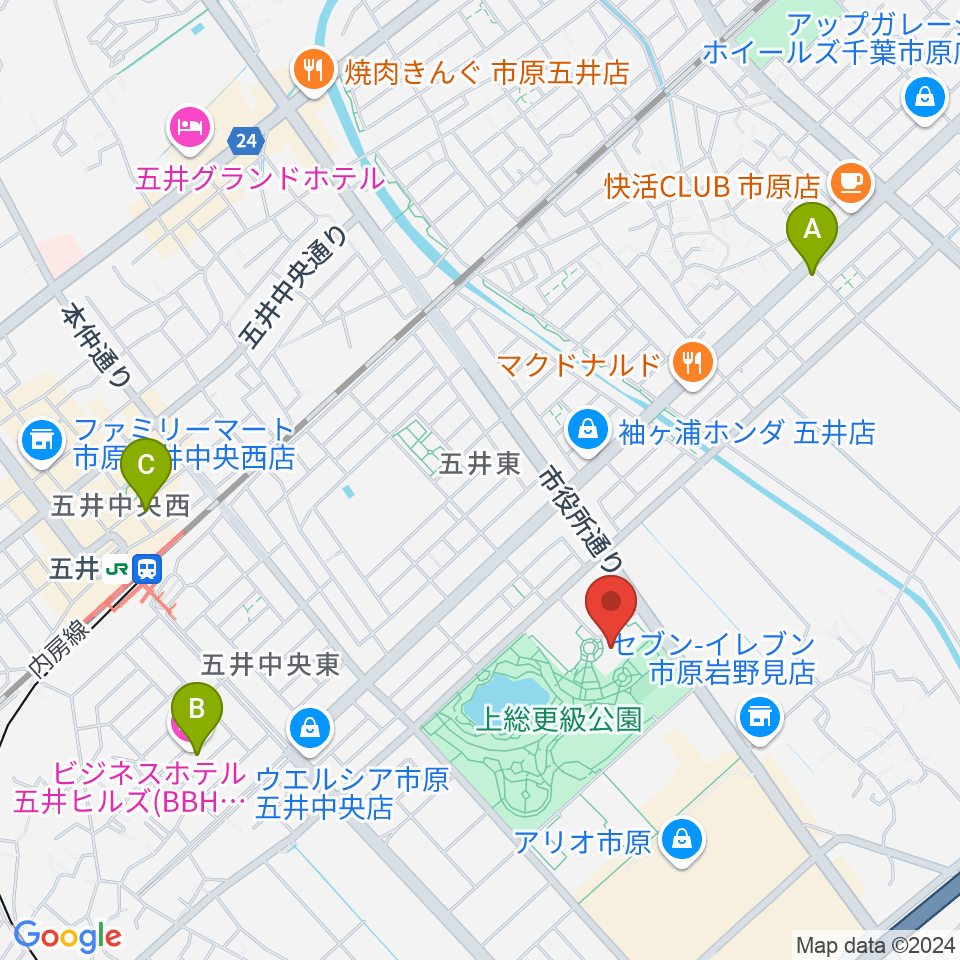 いちはら子ども未来館 weほーる周辺のホテル一覧地図