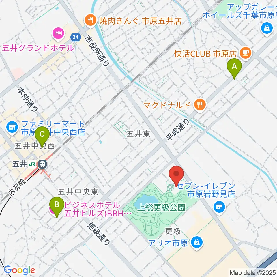いちはら子ども未来館 weほーる周辺のホテル一覧地図