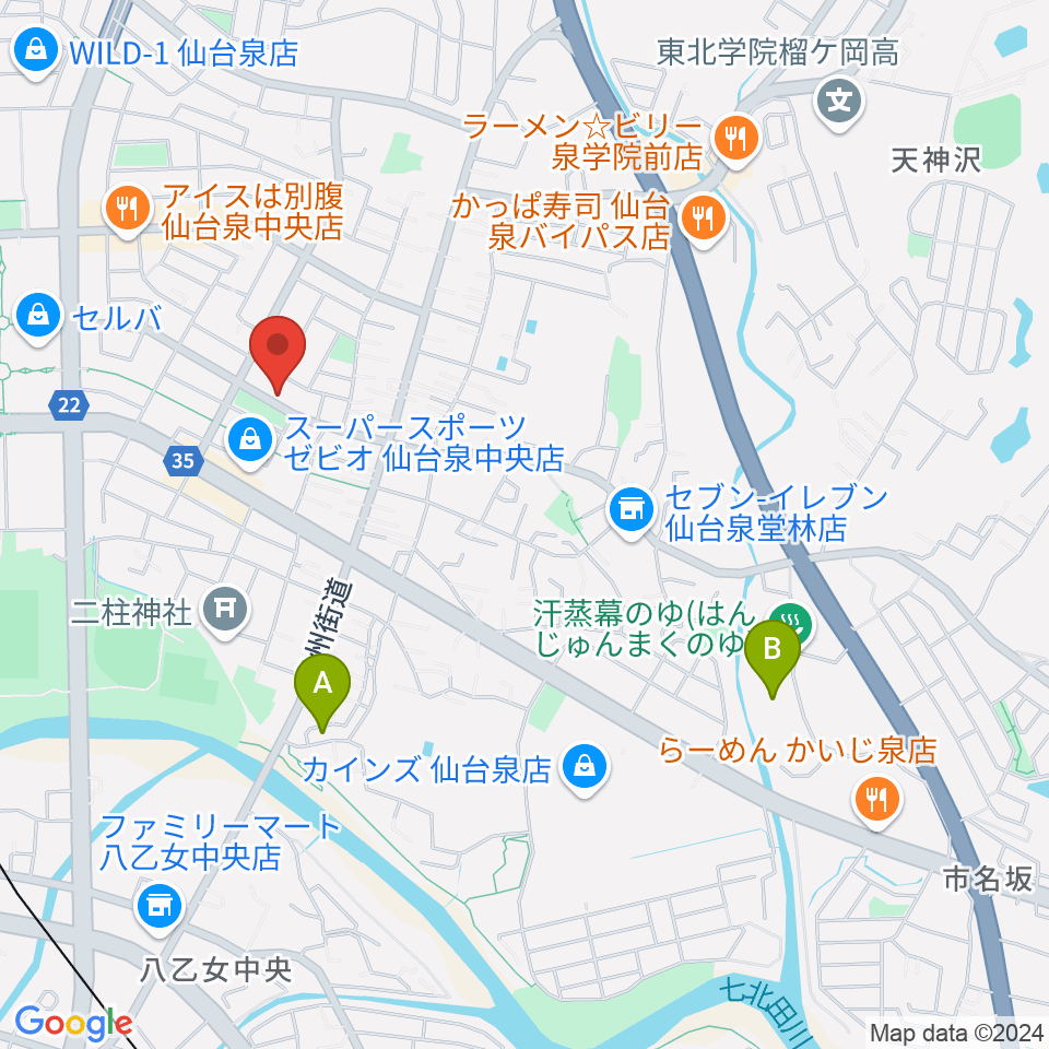 J&B泉店 ジェーアンドビー周辺のホテル一覧地図