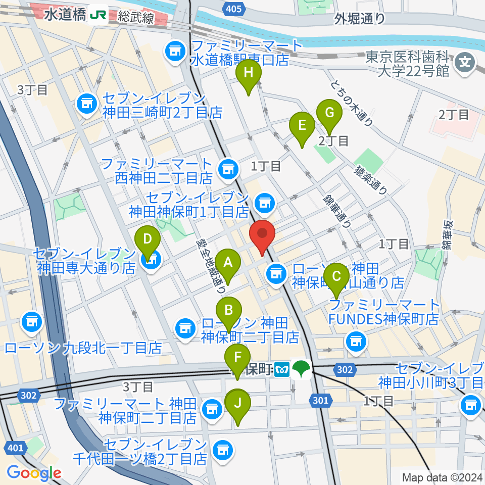 レコード社本店周辺のホテル一覧地図