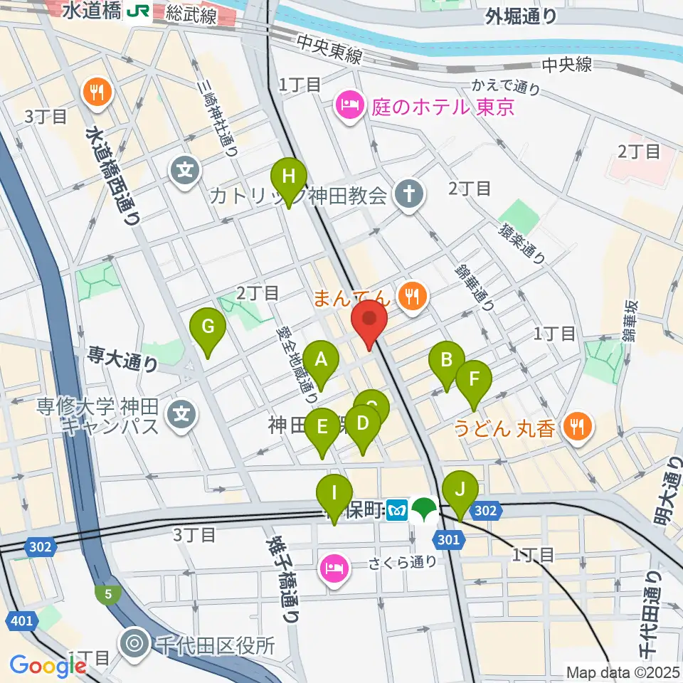 レコード社本店周辺のホテル一覧地図