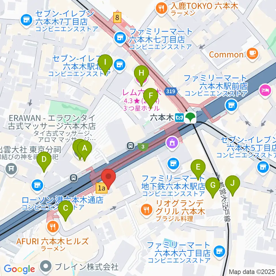 六本木アルフィー周辺のホテル一覧地図
