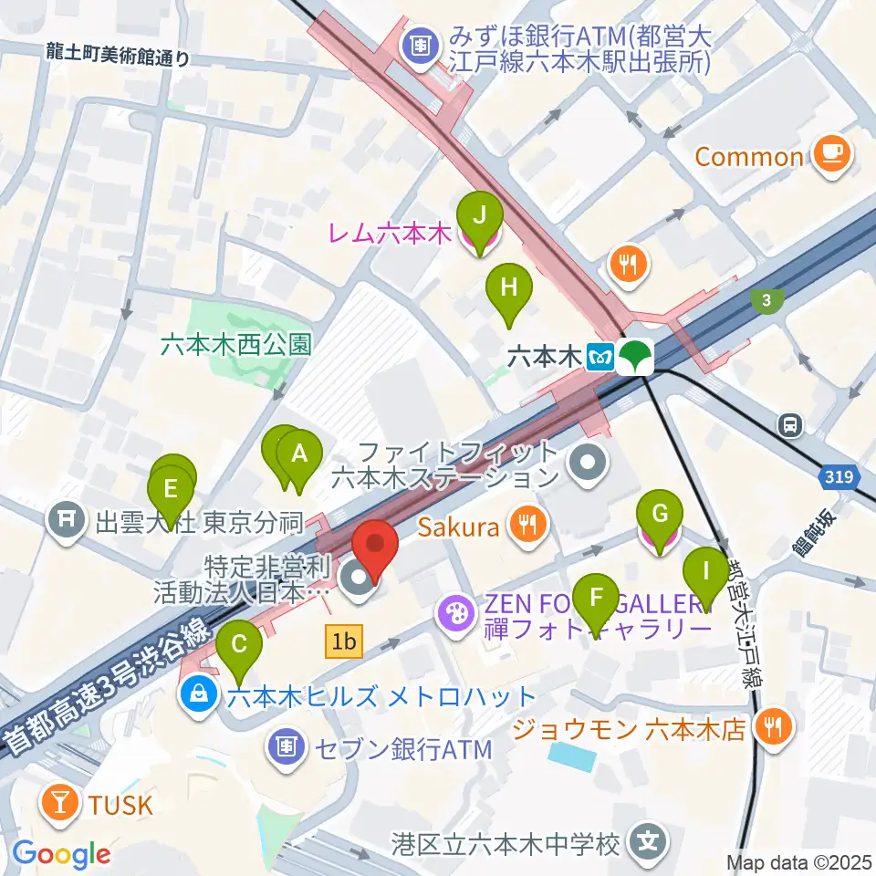 六本木アルフィー周辺のホテル一覧地図