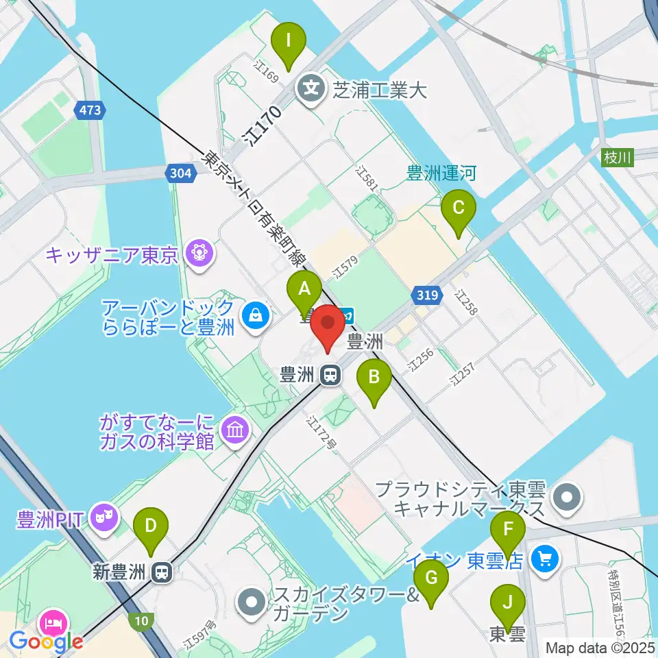 豊洲文化センター周辺のホテル一覧地図