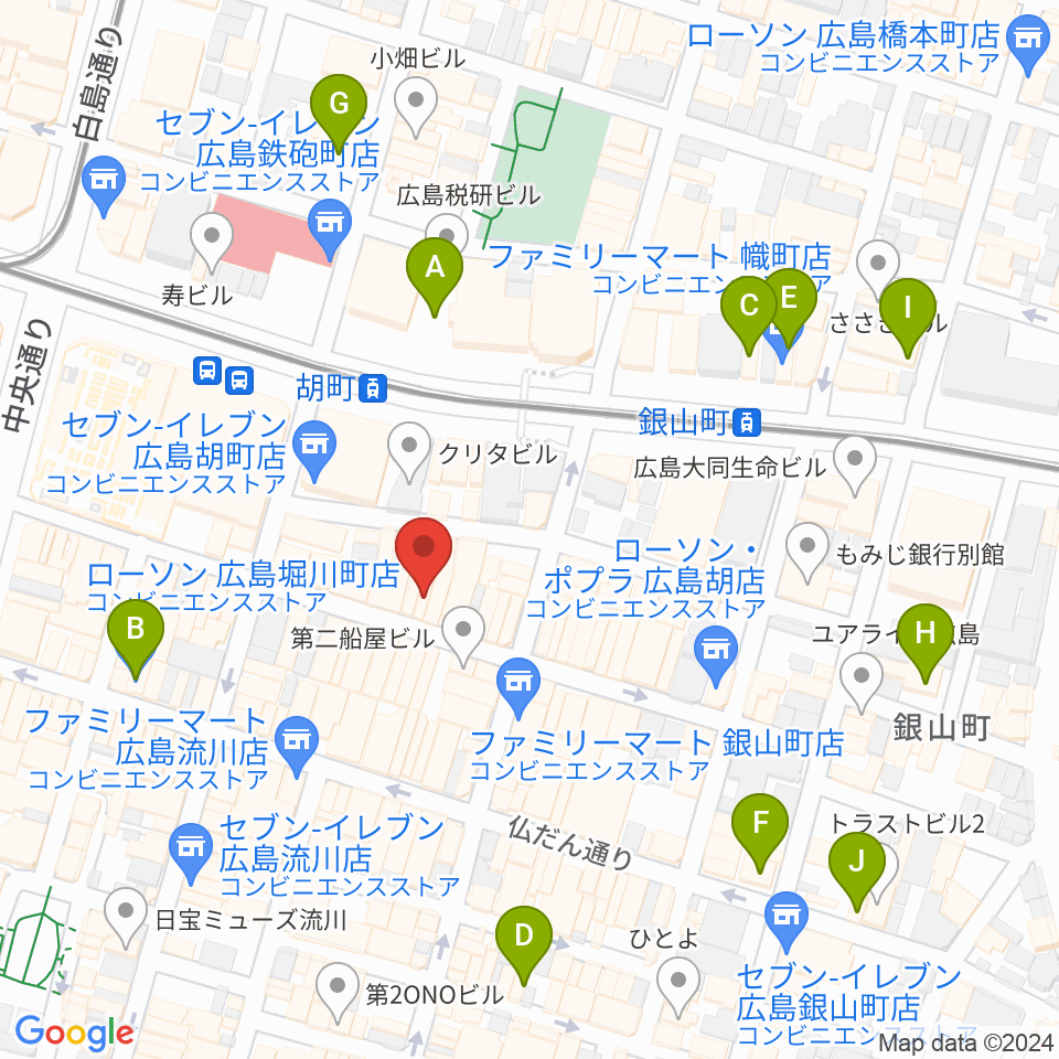 広島Jazz in Mingus（ミンガス）周辺のホテル一覧地図
