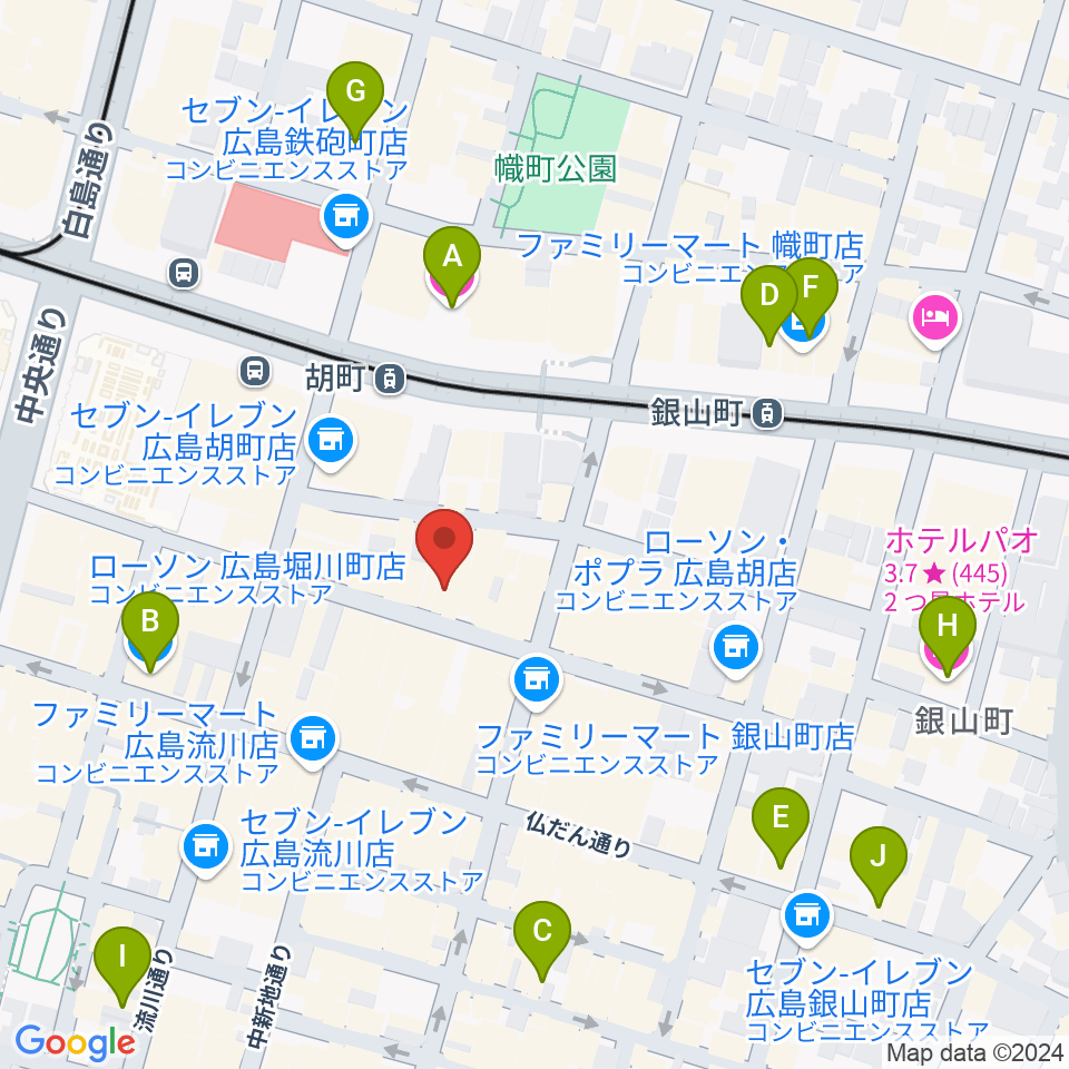 広島ミンガス周辺のホテル一覧地図