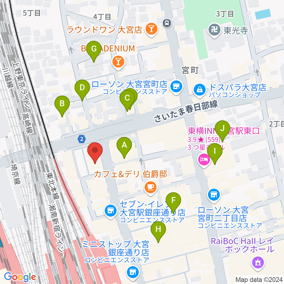 ディスクユニオン大宮店周辺のホテル一覧地図