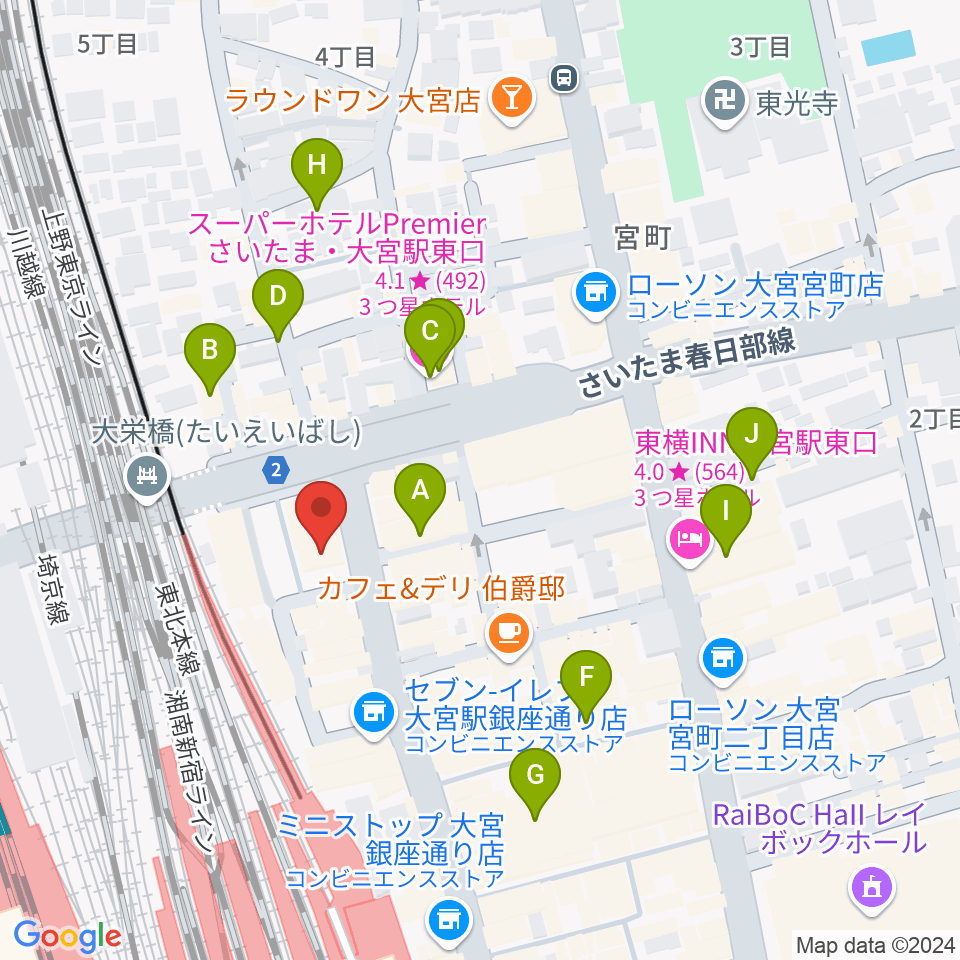 ディスクユニオン大宮店周辺のホテル一覧地図