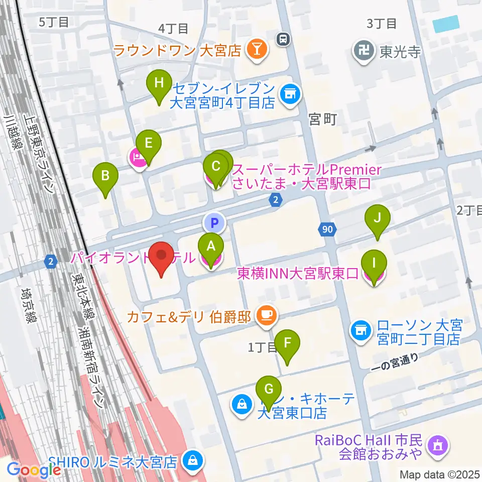 ディスクユニオン大宮店周辺のホテル一覧地図
