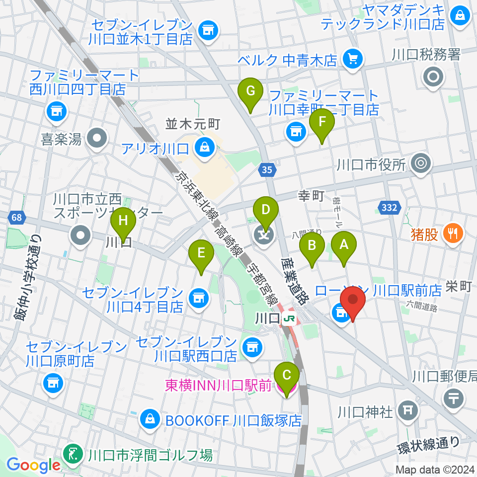 イエローポップ川口店周辺のホテル一覧地図