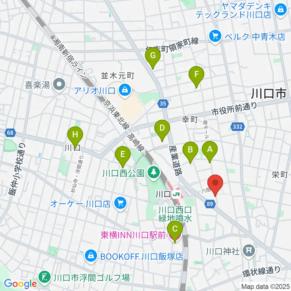 イエローポップ川口店周辺のホテル一覧地図
