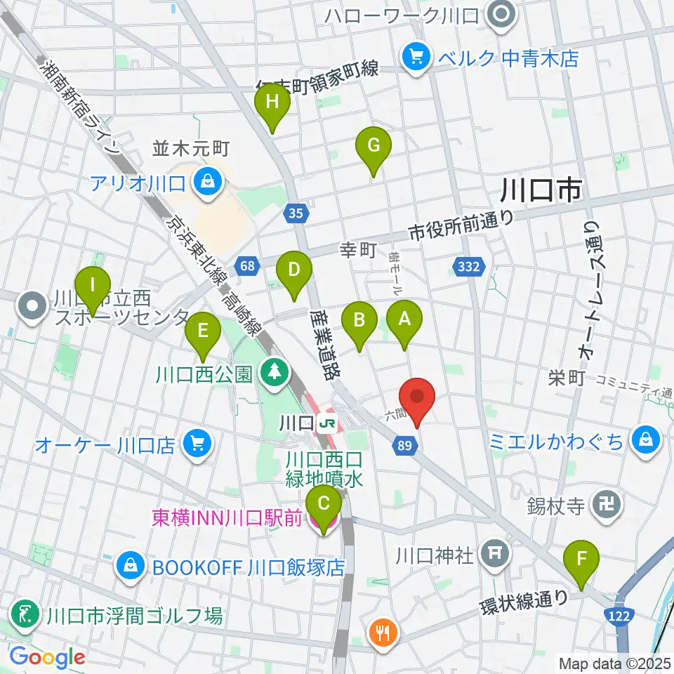 イエローポップ川口店周辺のホテル一覧地図