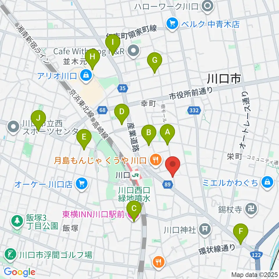 イエローポップ川口店周辺のホテル一覧地図