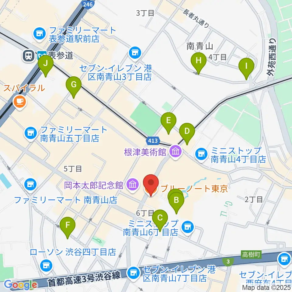 ブルーノート東京周辺のホテル一覧地図