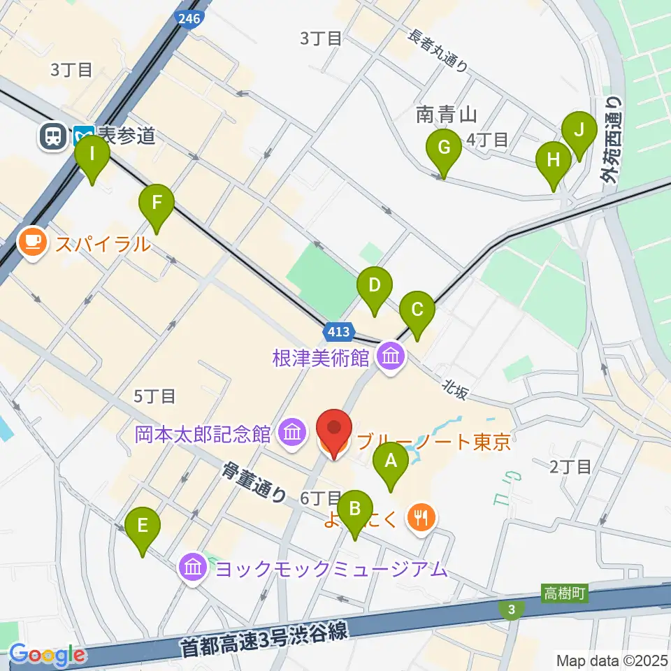 ブルーノート東京周辺のホテル一覧地図