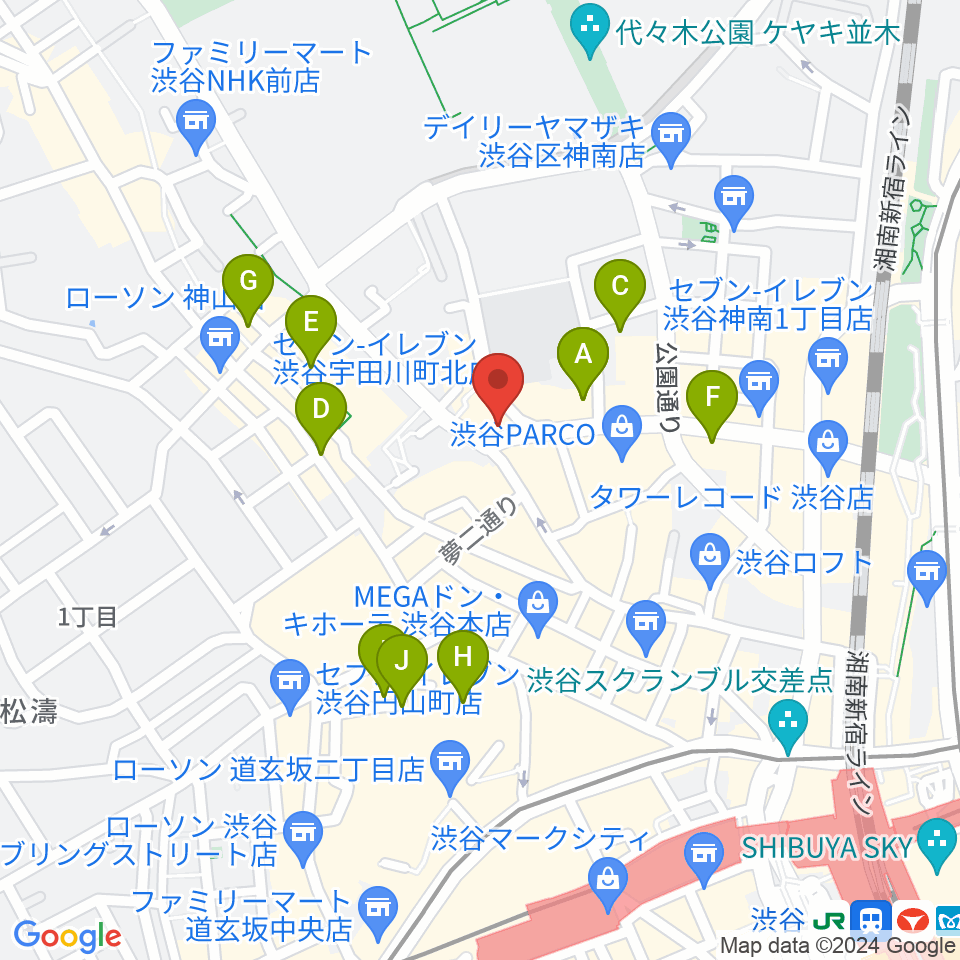 渋谷ROOTS周辺のホテル一覧地図