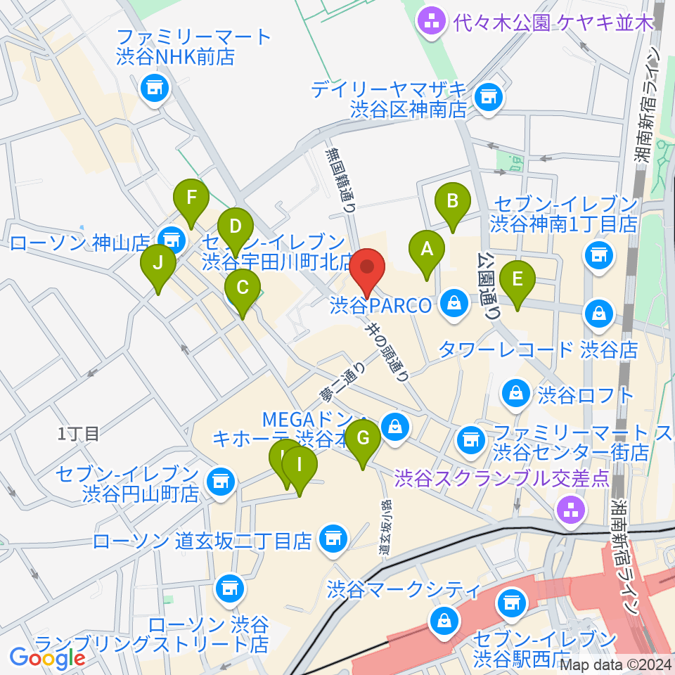 渋谷ROOTS周辺のホテル一覧地図