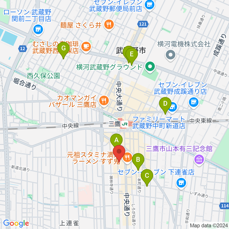 三鷹 パレード周辺のホテル一覧地図