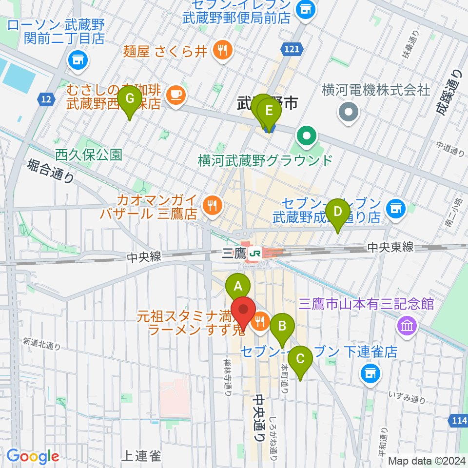 三鷹 パレード周辺のホテル一覧地図