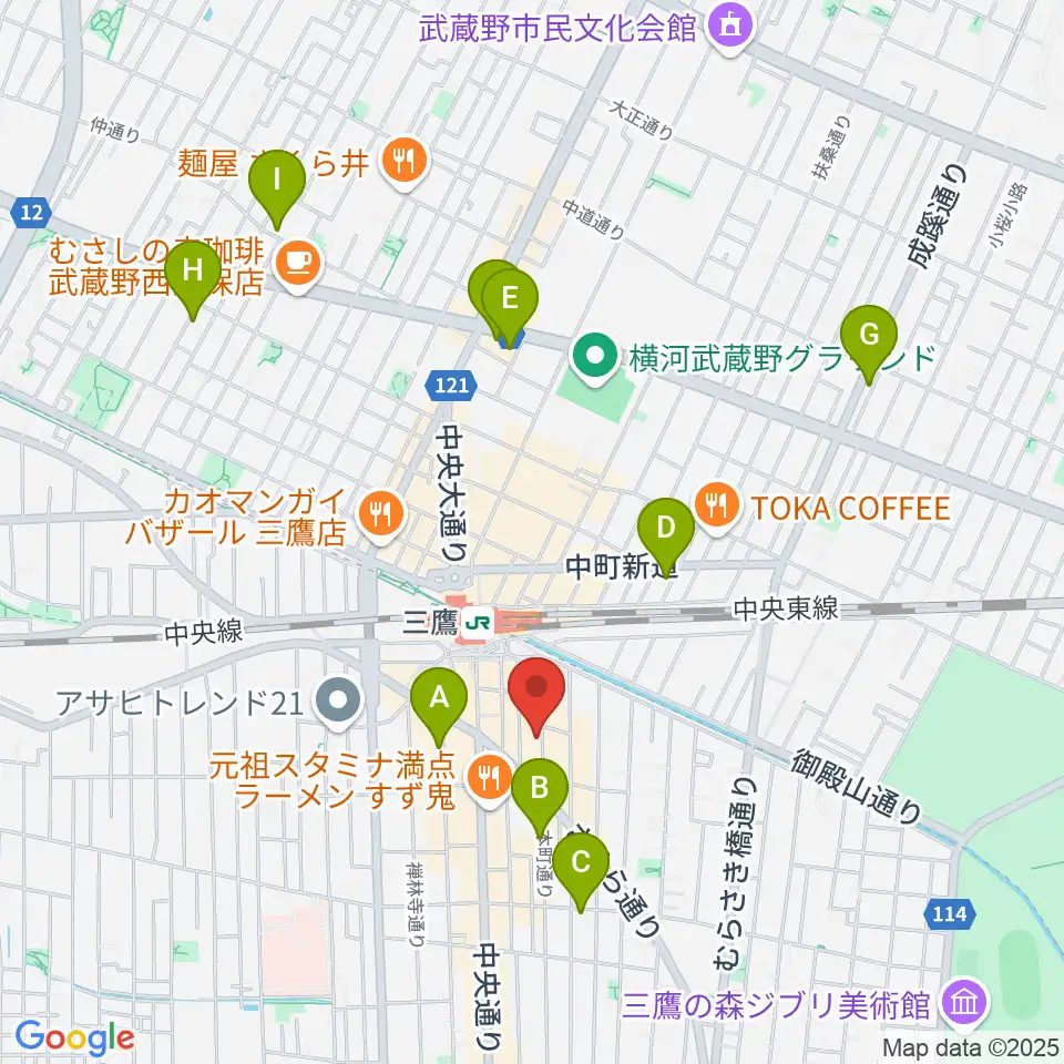 三鷹ブルームーン周辺のホテル一覧地図