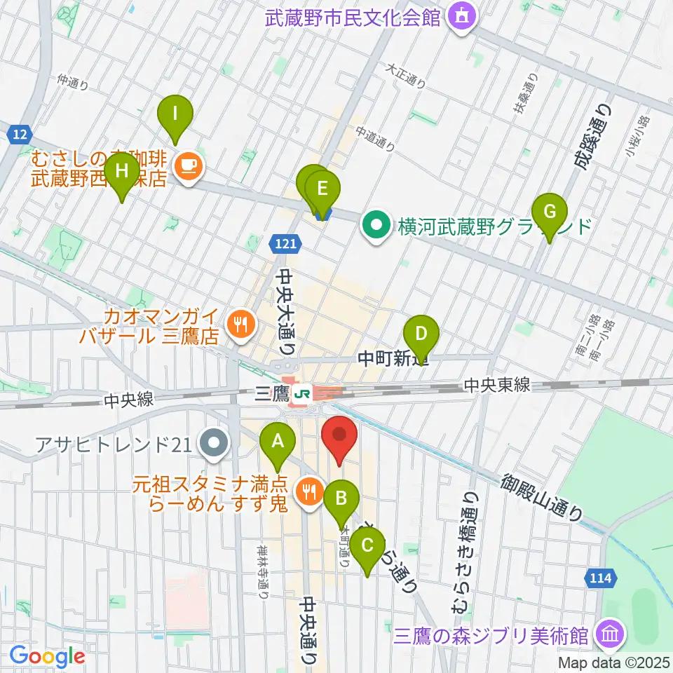 三鷹ブルームーン周辺のホテル一覧地図