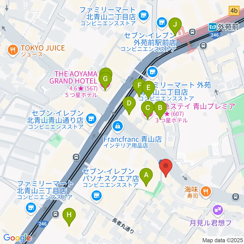南青山MANDALA周辺のホテル一覧地図