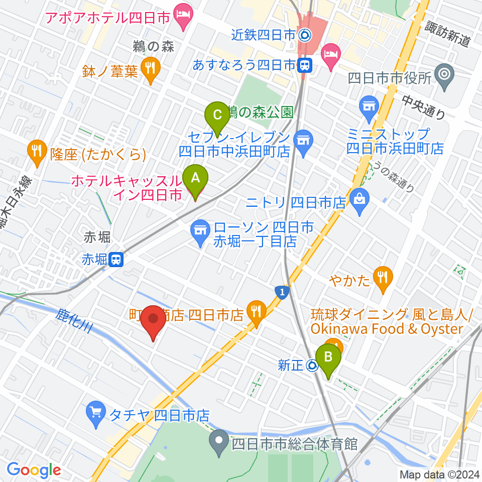 スタジオエチュード四日市店周辺のホテル一覧地図