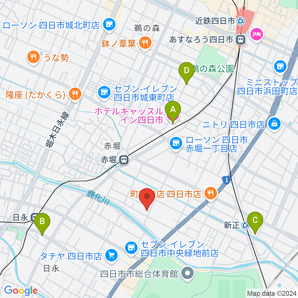 スタジオエチュード四日市店周辺のホテル一覧地図