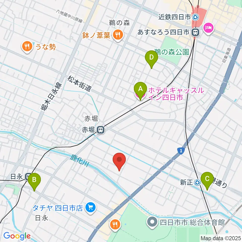 スタジオエチュード四日市店周辺のホテル一覧地図