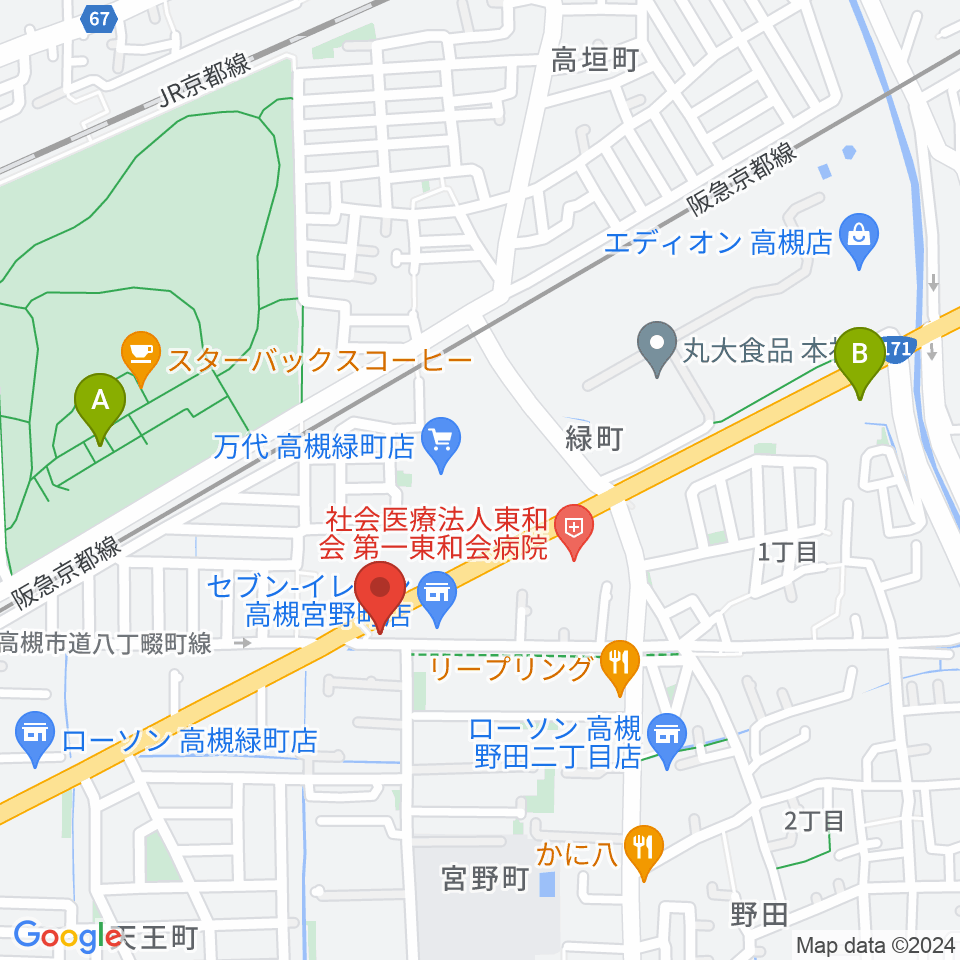 songbird スタジオ周辺のホテル一覧地図