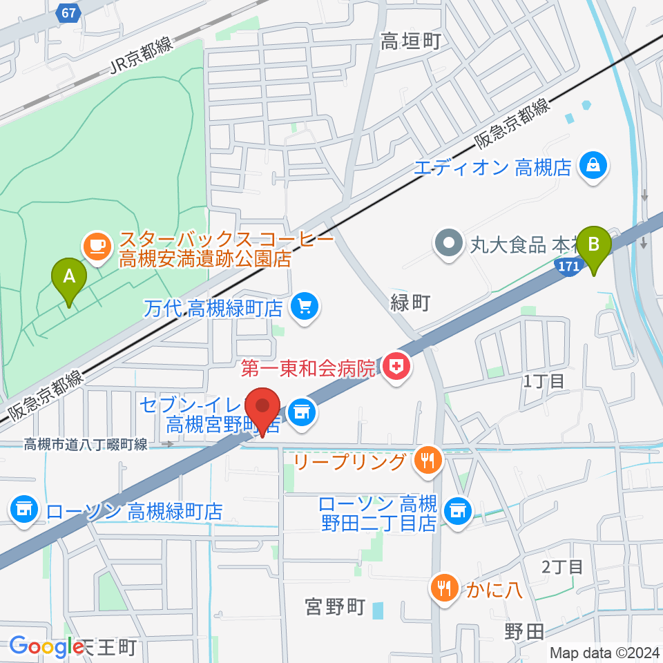 songbird スタジオ周辺のホテル一覧地図