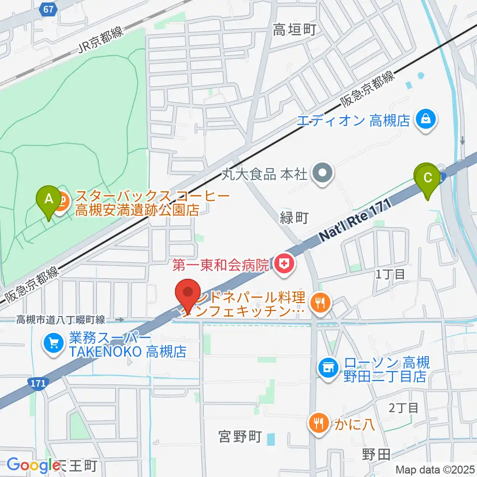 songbird スタジオ周辺のホテル一覧地図