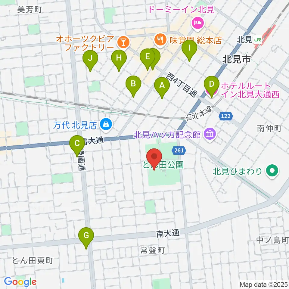 北ガス市民ホール周辺のホテル一覧地図