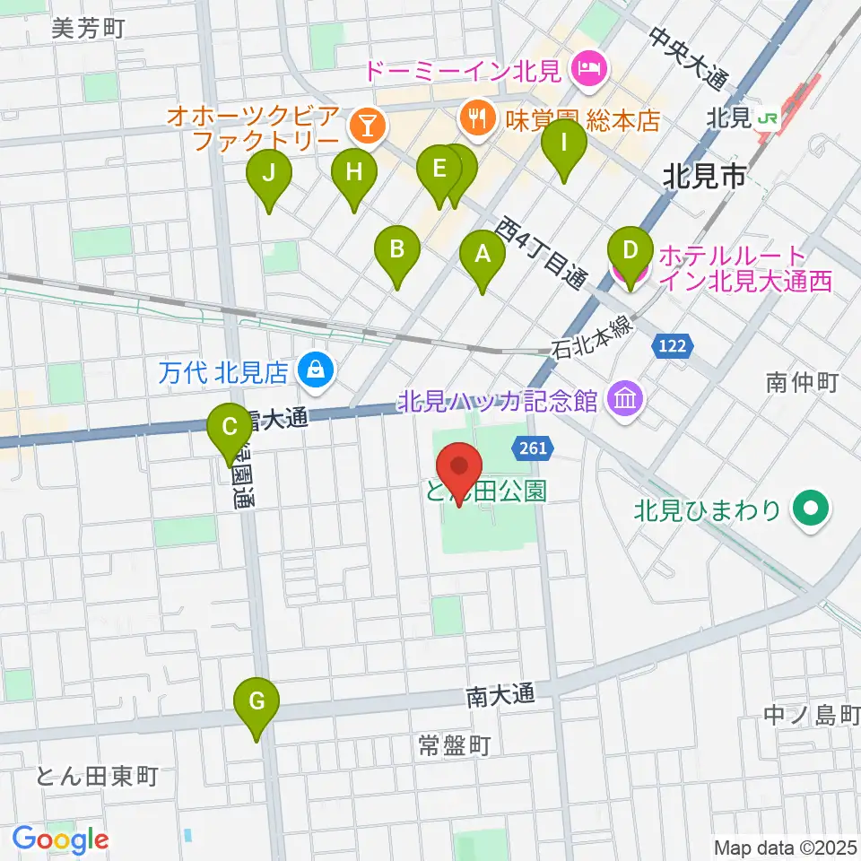 北ガス市民ホール周辺のホテル一覧地図