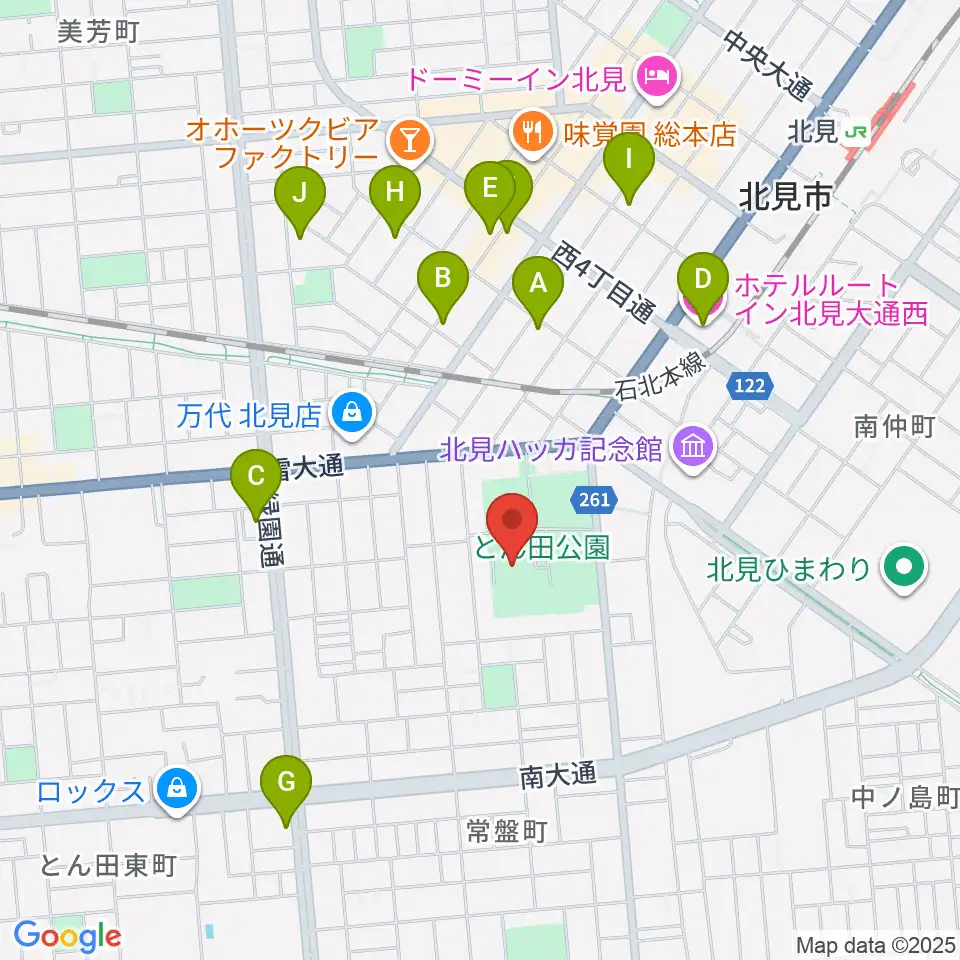 北ガス市民ホール周辺のホテル一覧地図