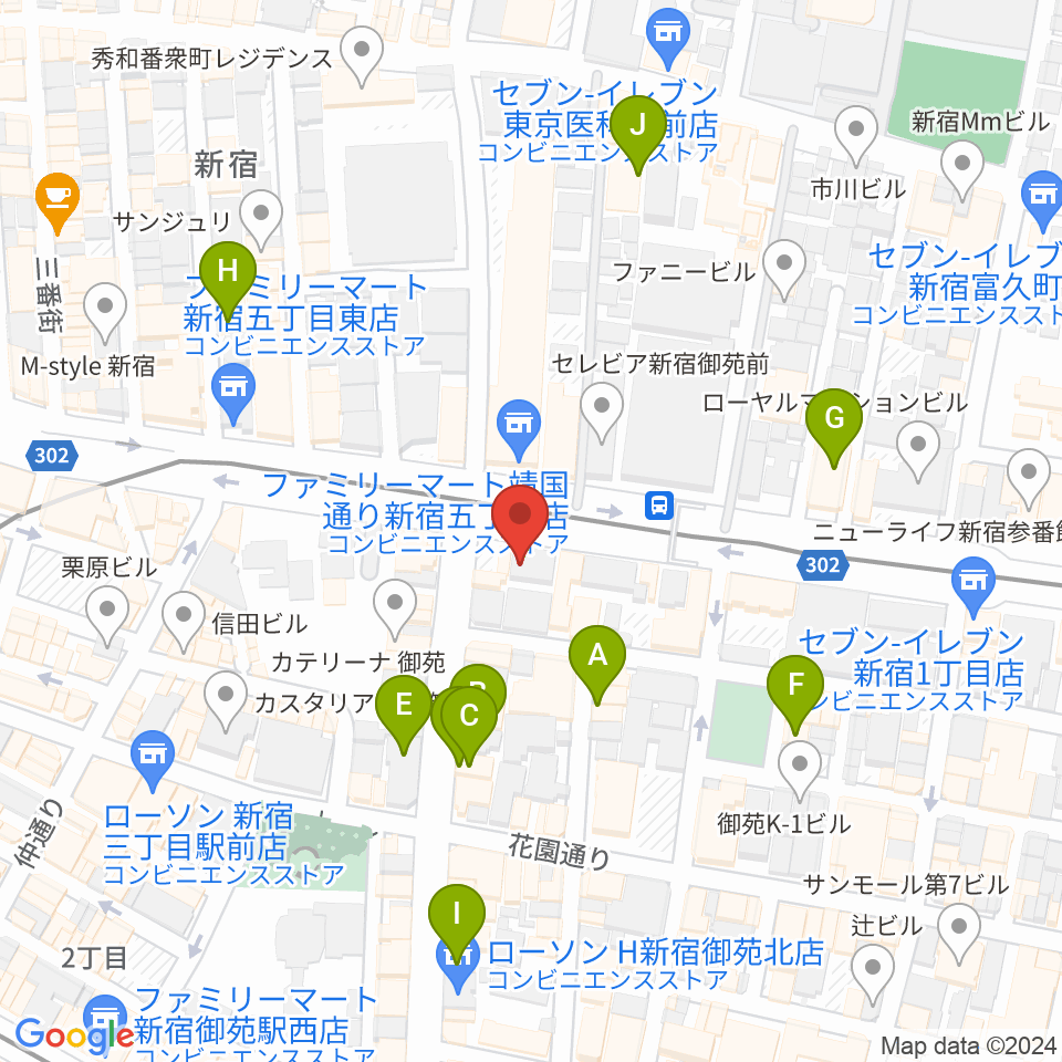 新宿シャンパーニュ周辺のホテル一覧地図