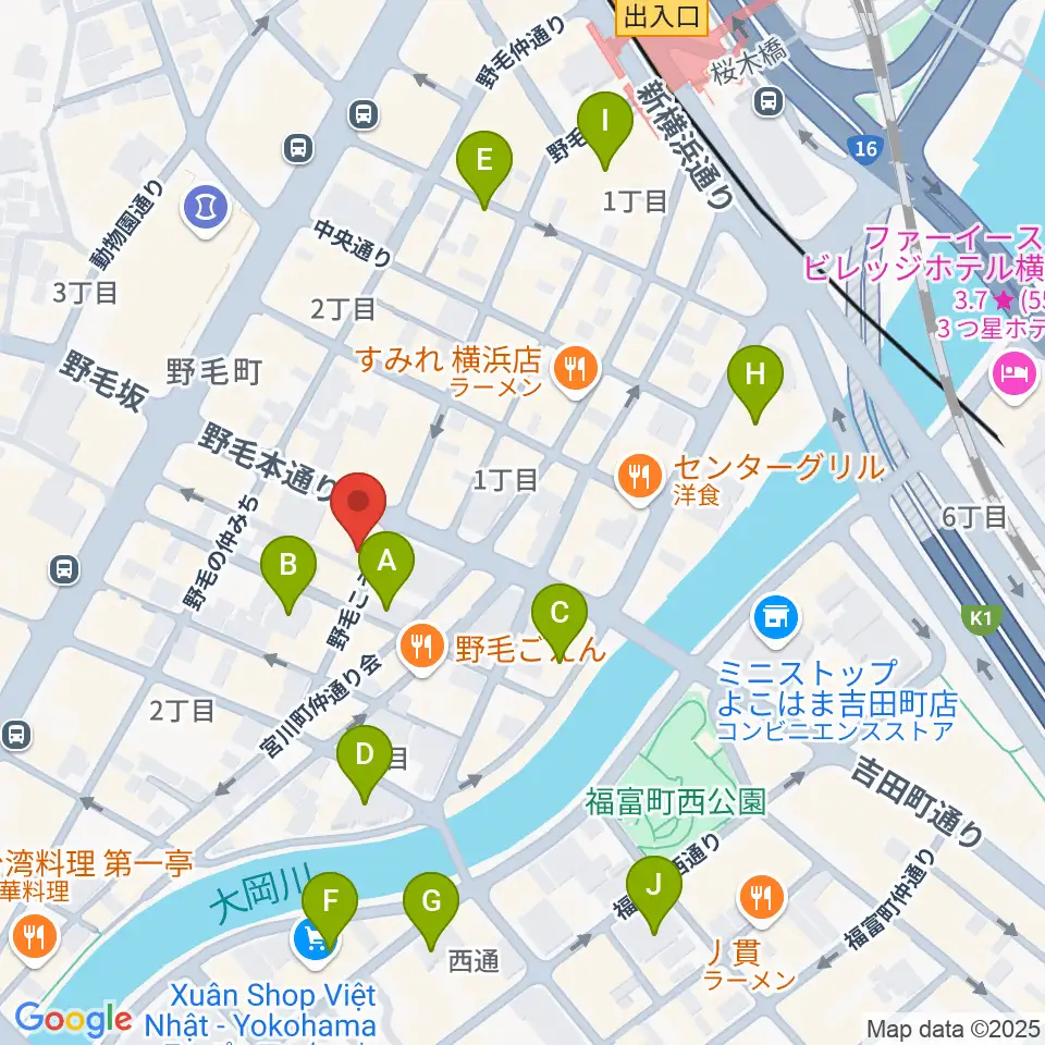 野毛ルタンペルデュ周辺のホテル一覧地図