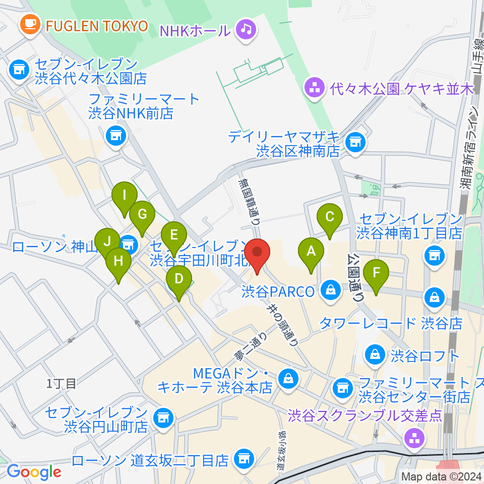 Disc Jam 渋谷シスコ店周辺のホテル一覧地図