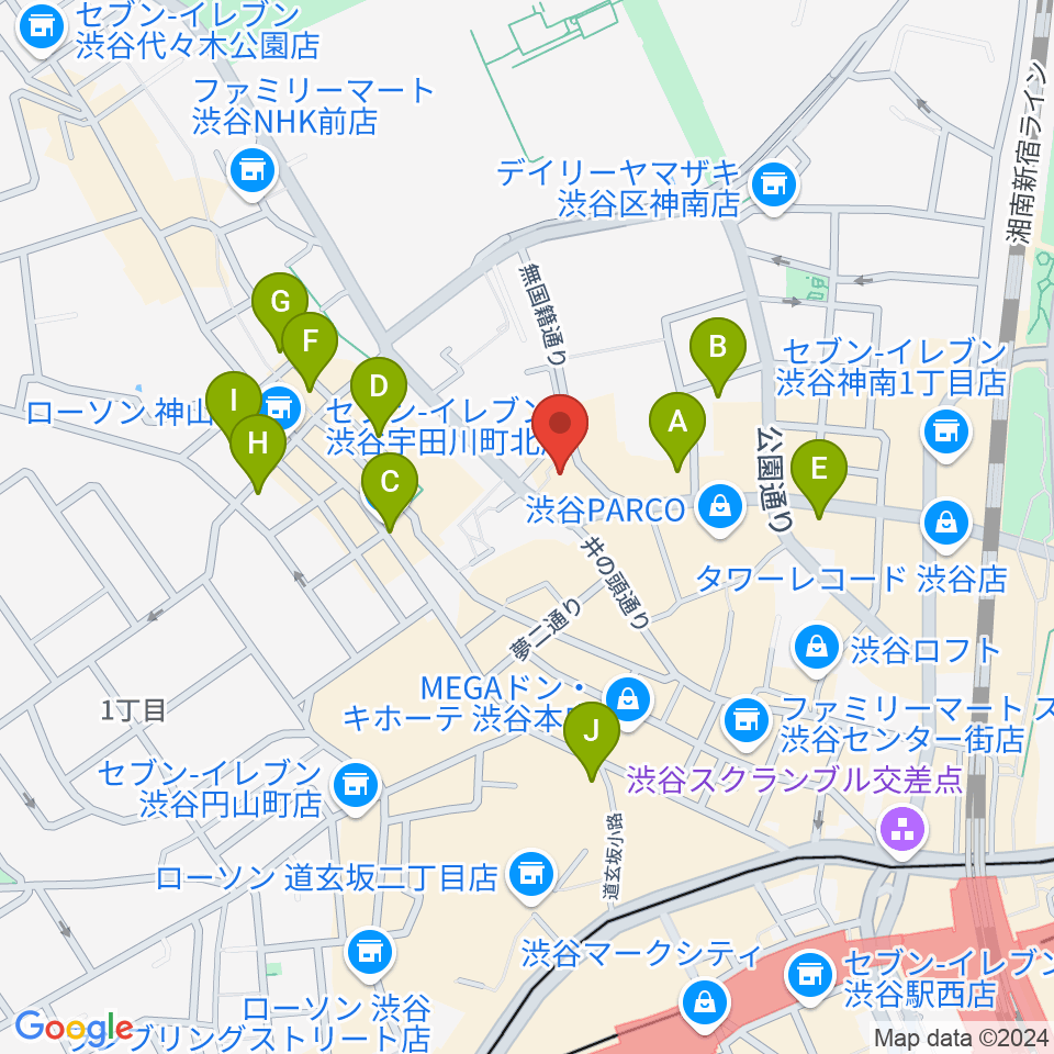 Disc Jam 渋谷シスコ店周辺のホテル一覧地図