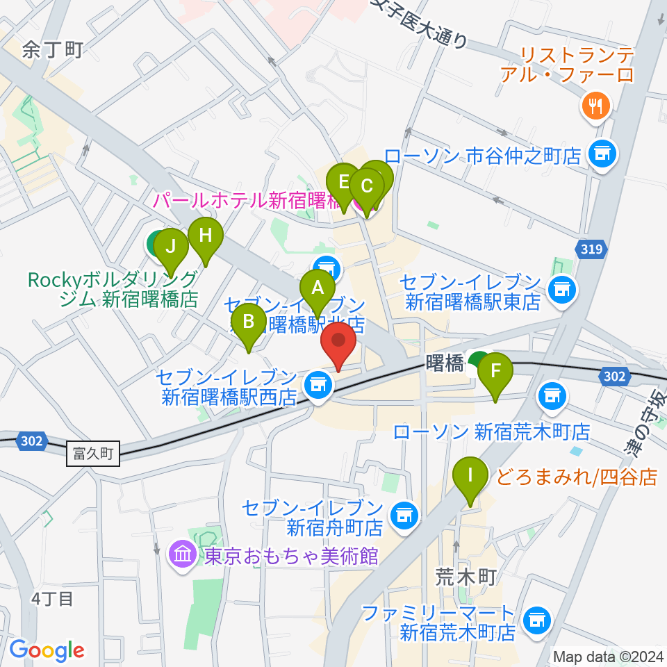 曙橋バックインタウン周辺のホテル一覧地図