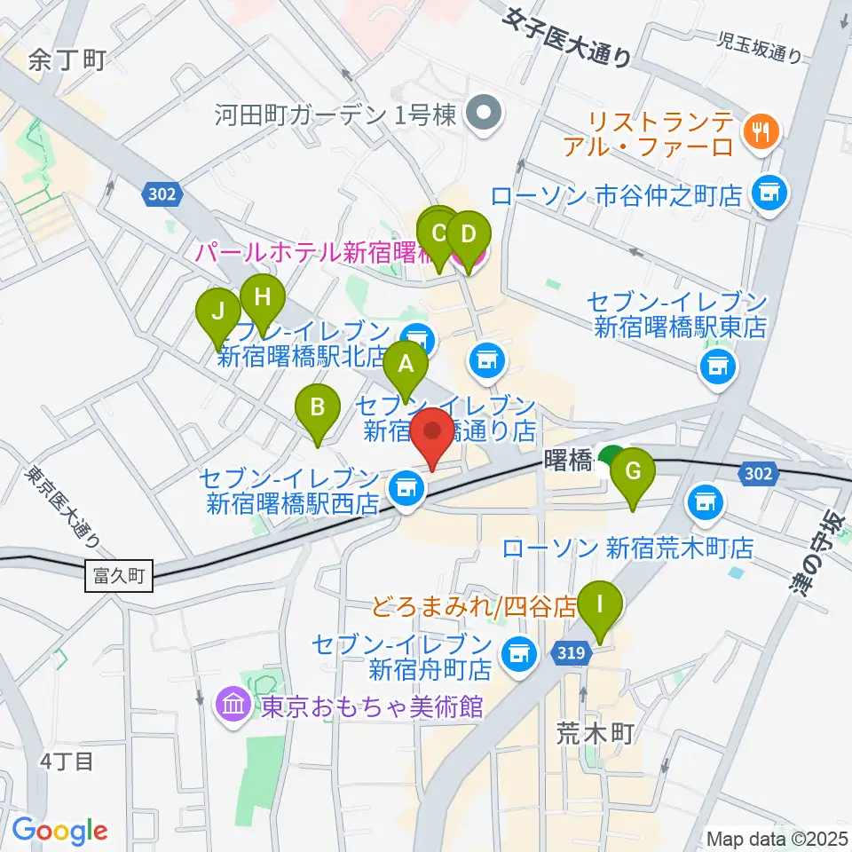 曙橋バックインタウン周辺のホテル一覧地図