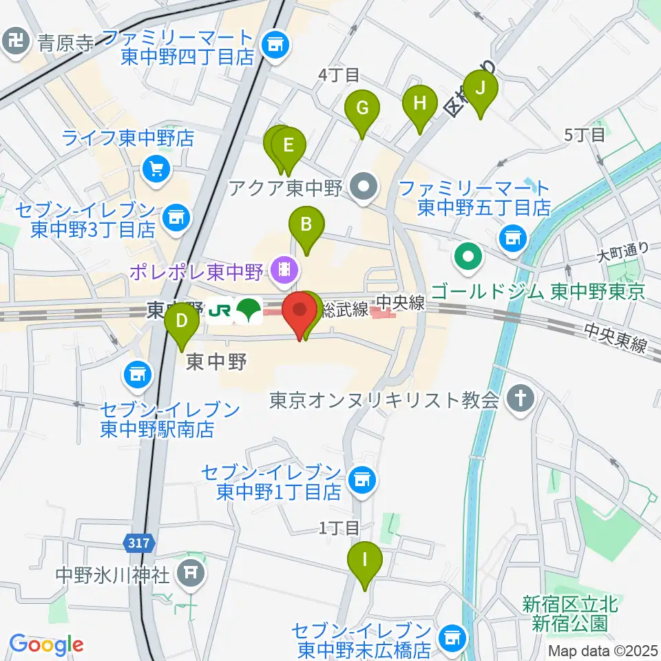 東中野Hello Goodbye周辺のホテル一覧地図
