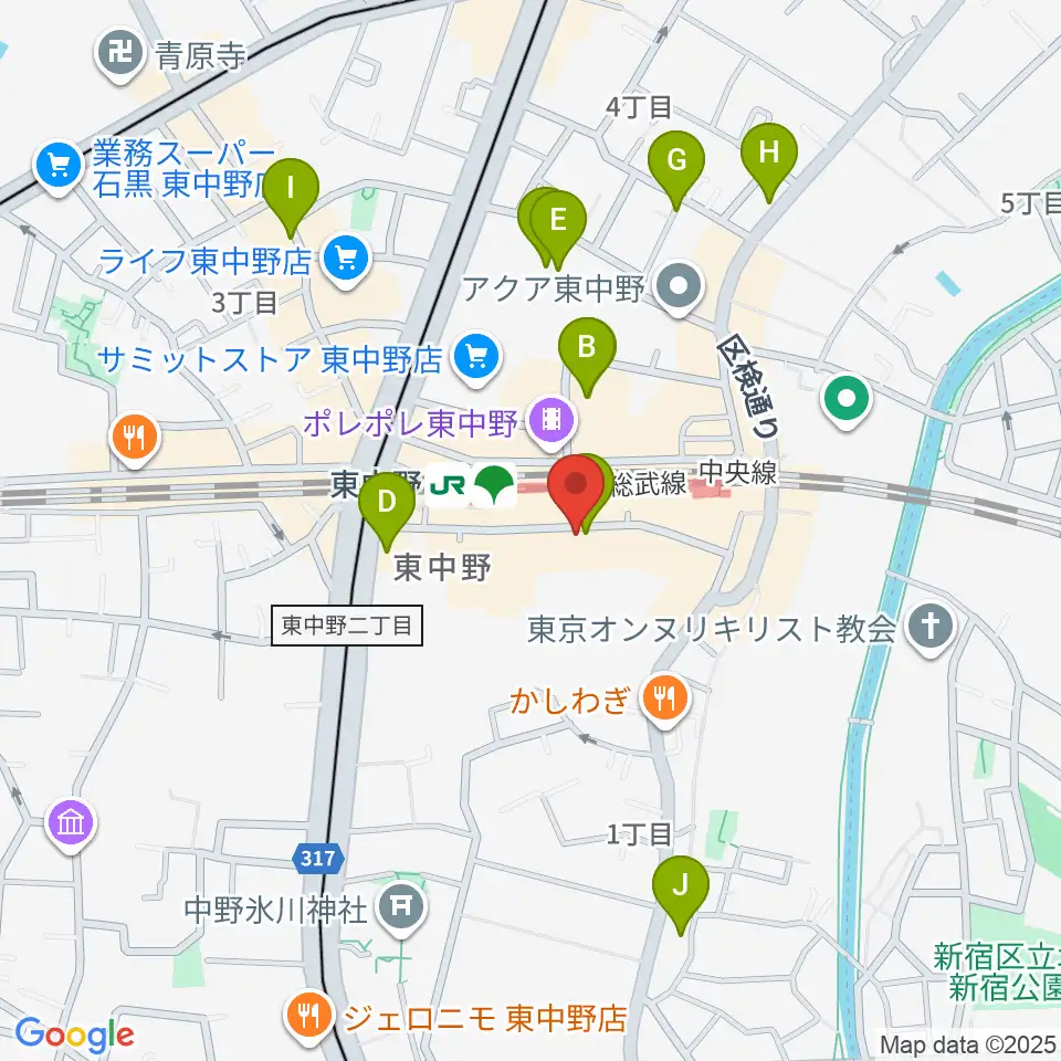東中野Hello Goodbye周辺のホテル一覧地図