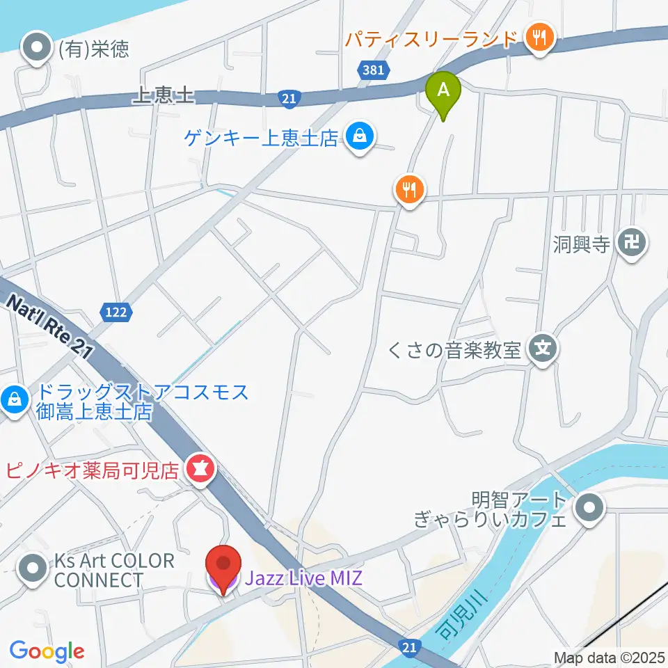 可児MIZ周辺のホテル一覧地図