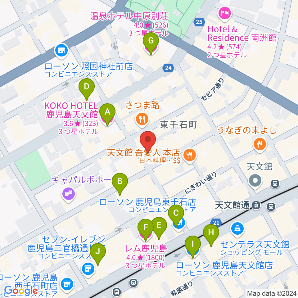 Bar MOJO周辺のホテル一覧地図